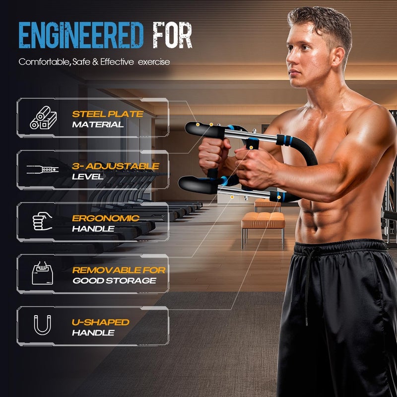IAULF Twister Arm Trainer, Adjustable Twister Arm Chest & Arm Workout Equipment for Men & Women, Ergonomic Detachable Arm Trainer Home Gym Strength Trainer with Anti-Slip Handles & Carry Bag - Image 2